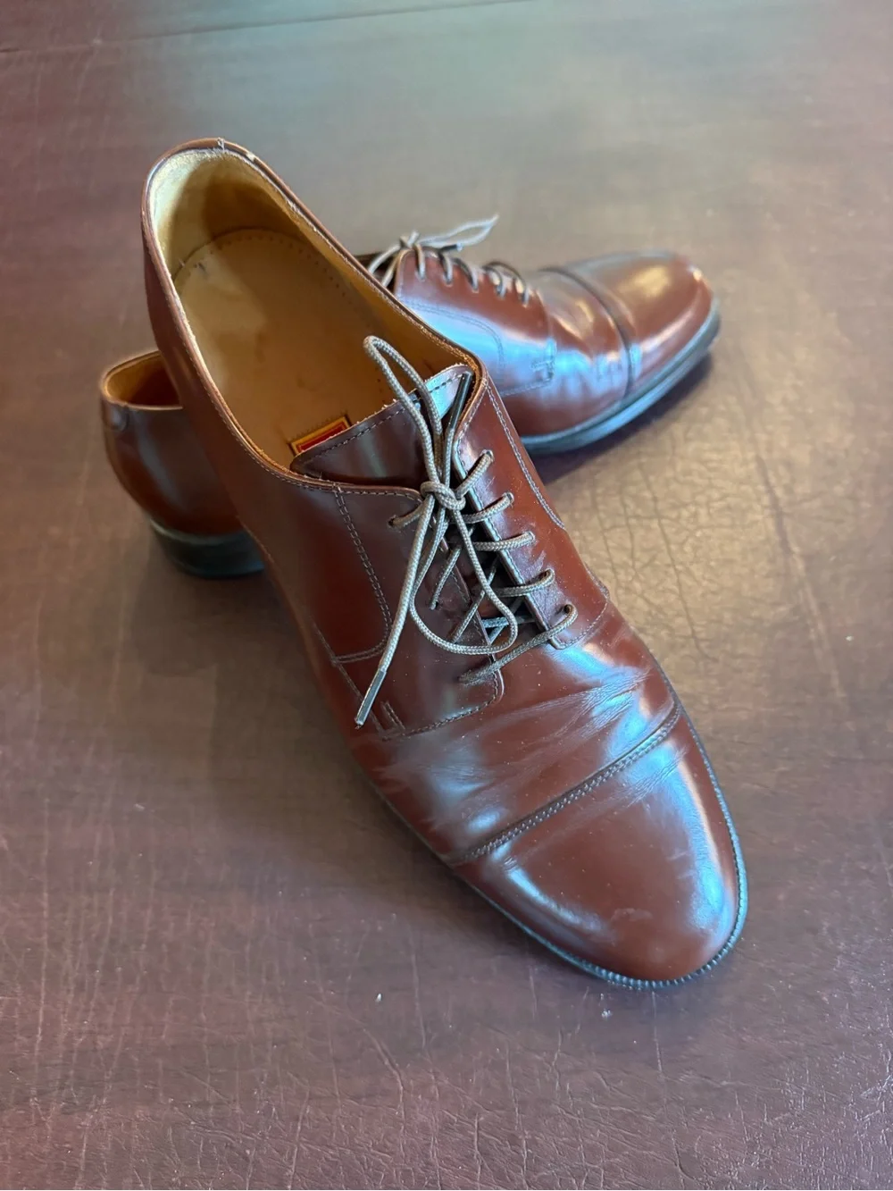 Men's Brown Leather Cole Haan Cap-Toe Oxford Dress Shoes